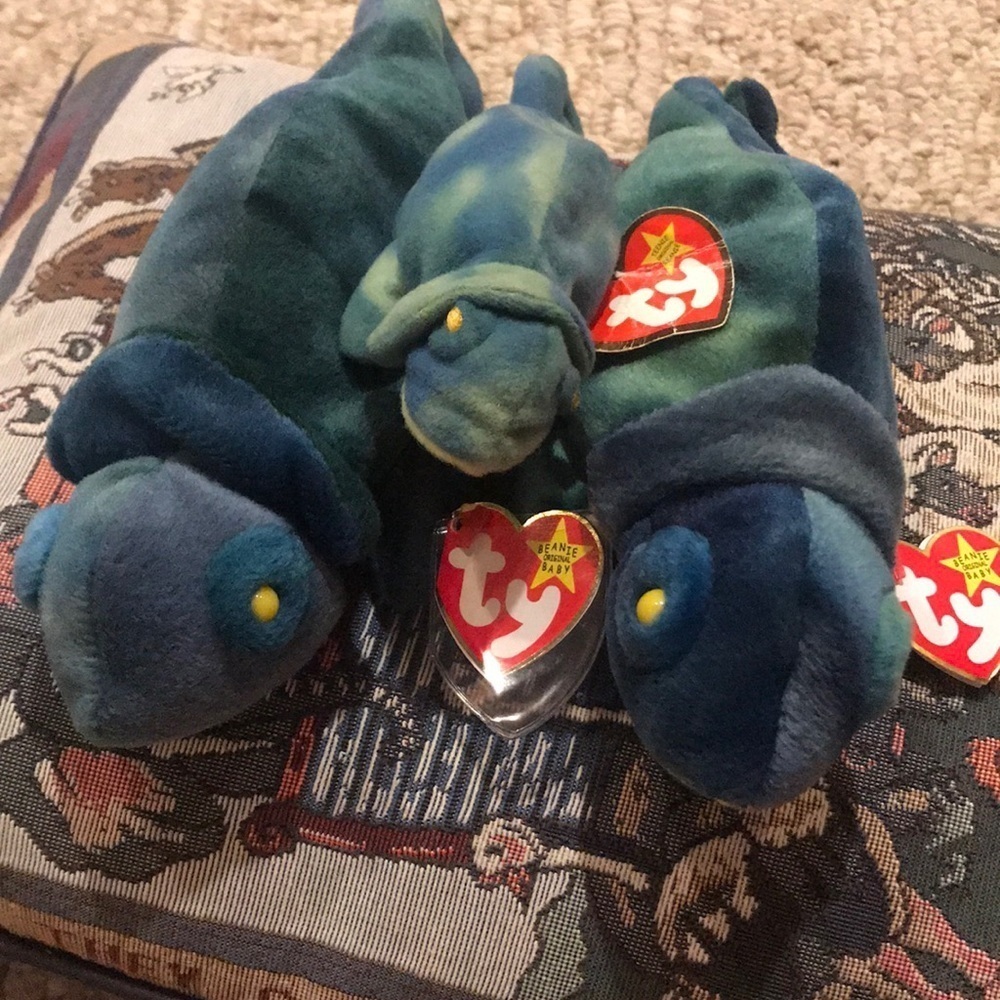 Ty Beanie Babies 1993-97 Rainbow Chameleon Bundle